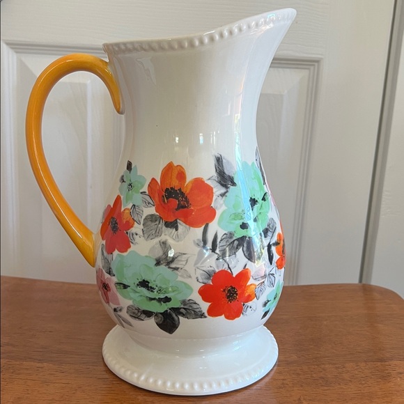 The Pioneer Woman Flea Market White Decorated Floral 2-Quart Pitcher - Picture 6 of 11